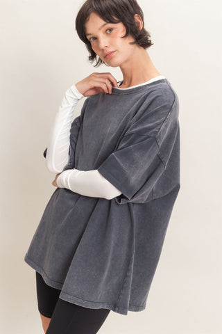 Mineral Wash Oversized Crew Tee