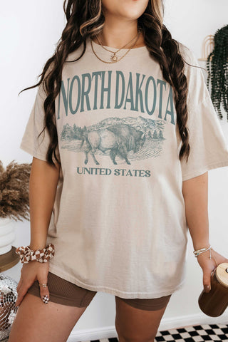 NORTH DAKOTA Oversized Graphic T-Shirt | JQ Clothing Co.