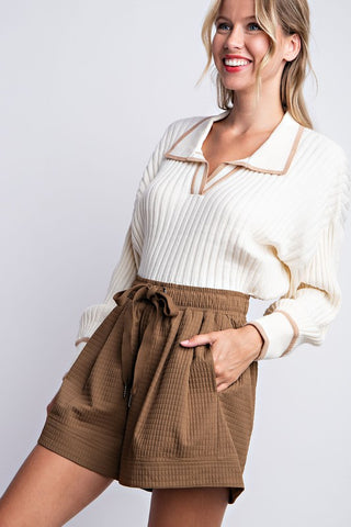 Pleated Wide Leg Elastic Shorts | JQ Clothing Co.