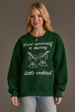 Green Merry Little Cocktail Sweatshirt