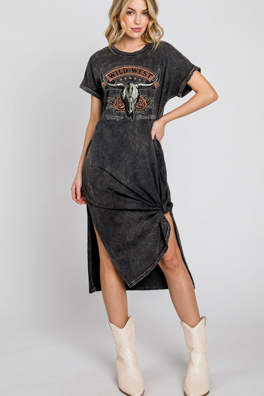 Wild West Roses Graphic Tee Dress | JQ Clothing Co.