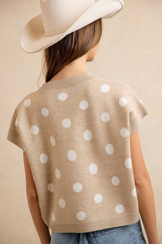 Polka Dot Knit Sleeveless Top