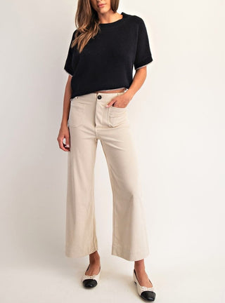 Corduroy Patch Pocket Pants in Sand