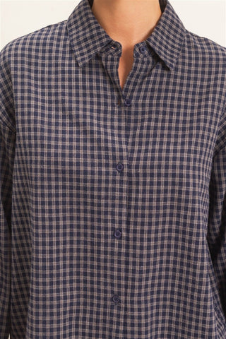 Plaid Button-Up Shirt