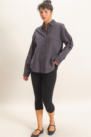 Plaid Button-Up Shirt