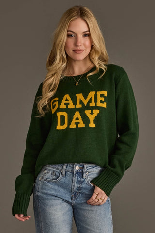 Green Gold Game Day Knit Sweater