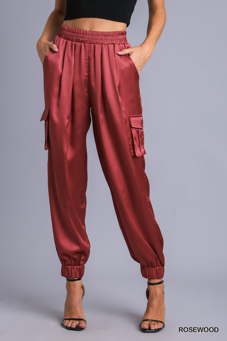 Satin Jogger Cargo Pants | JQ Clothing Co.