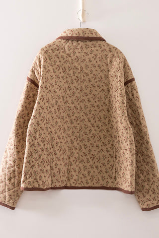 Floral Quilted Jacket in Cream Mix