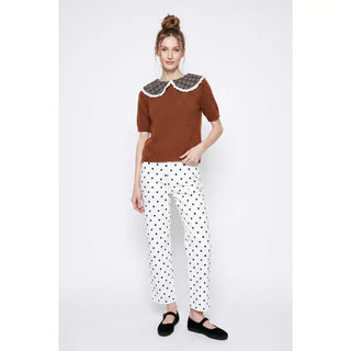 Sweater w/Plaid Peter Pan Collar
