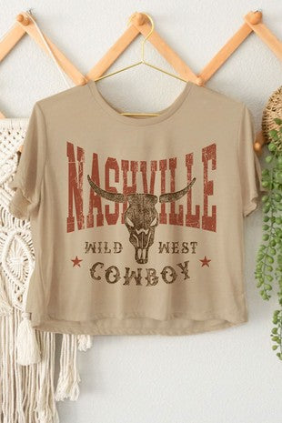 Nashville Cowboy Graphic Crop Top | JQ Clothing Co.