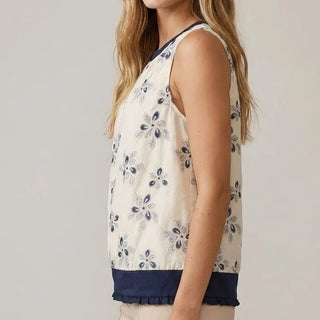 Floral Mini Ruffle Button Top