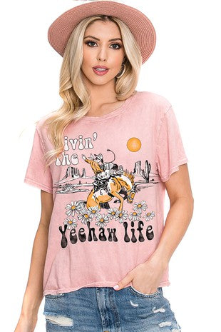 Livin' the Yeehaw Life Short Sleeve Graphic Top | JQ Clothing Co.
