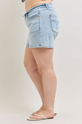 Curvy Foldover Waistband HW Slim Short