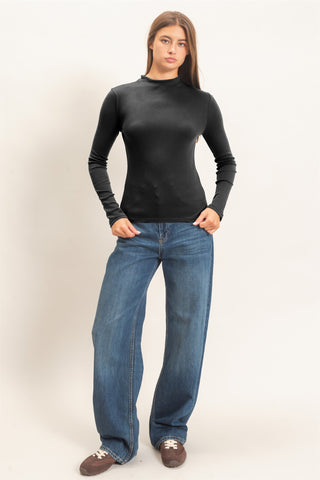 Mock Neck Long Sleeve Top