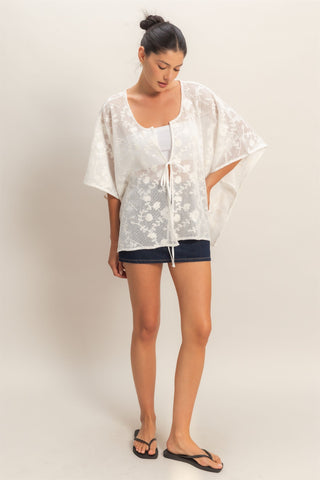 White Floral Lace Cover-up