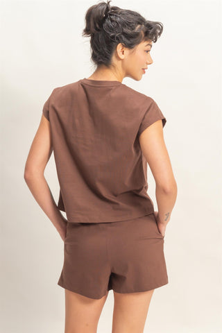 Cap Sleeve Boxy Top and Shorts Set