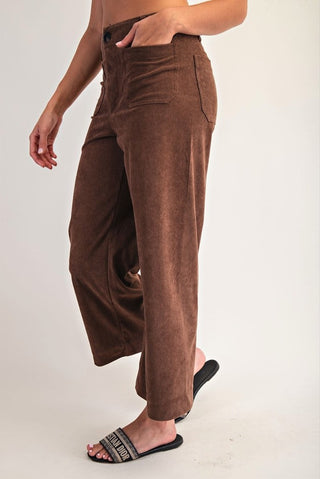 Corduroy Patch Pocket Straight Leg Pants