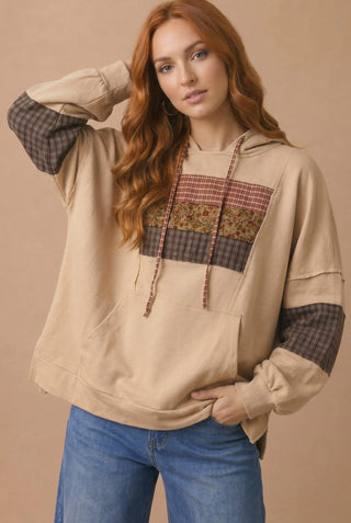 Curvy Field Notes Plaid Hoodie