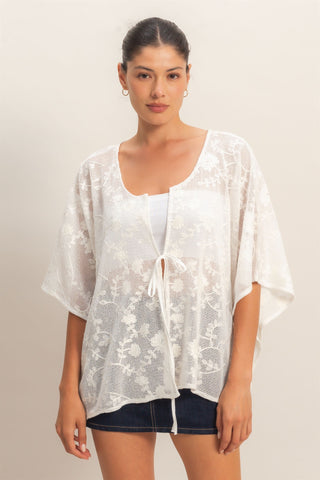 White Floral Lace Cover-up