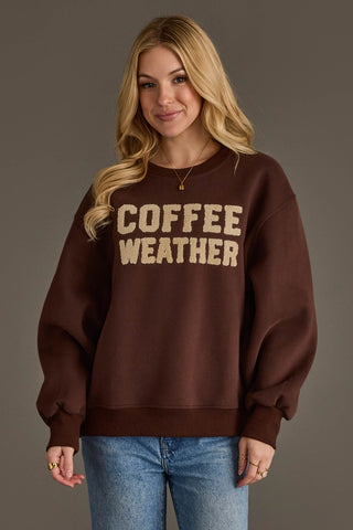 Coffee Weather Embroidered Sweatshirt