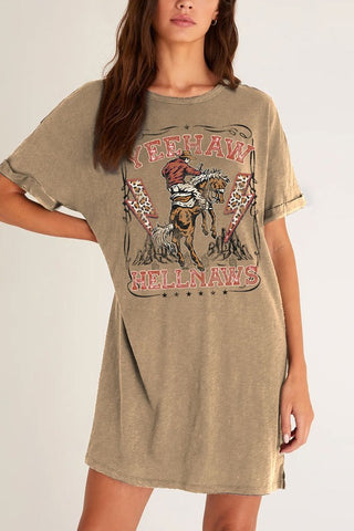 Yeehaw Hellnaws Graphic Tee Dress | JQ Clothing Co.