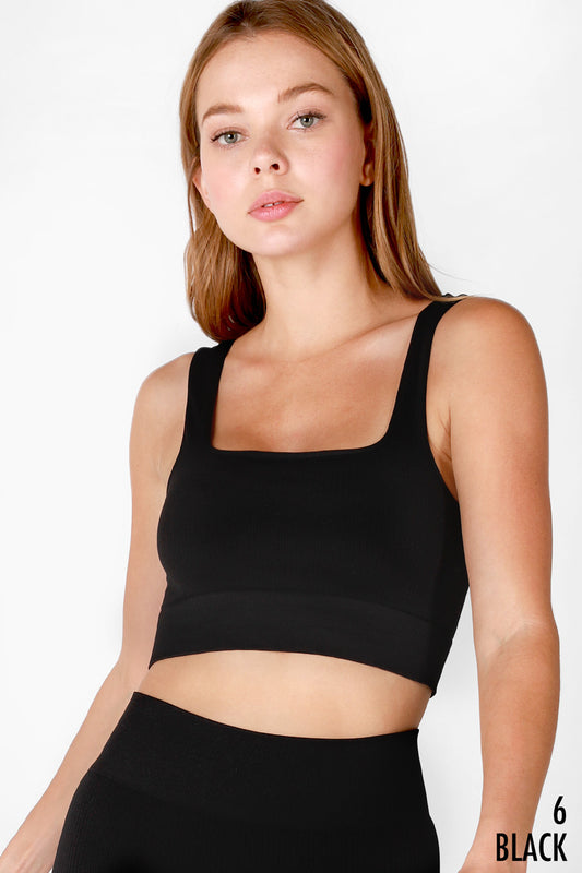 Oasis Ribbed Square Neck Crop Top | JQ Clothing Co.