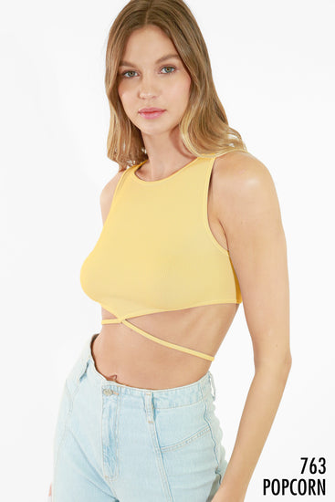 Strap Wrapped Waist Crop Top | JQ Clothing Co.