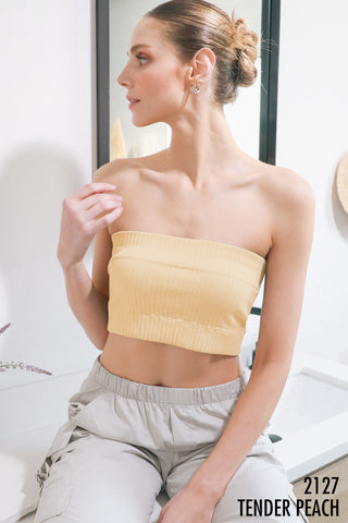 Ribbed Britney Bandeau Bra Top