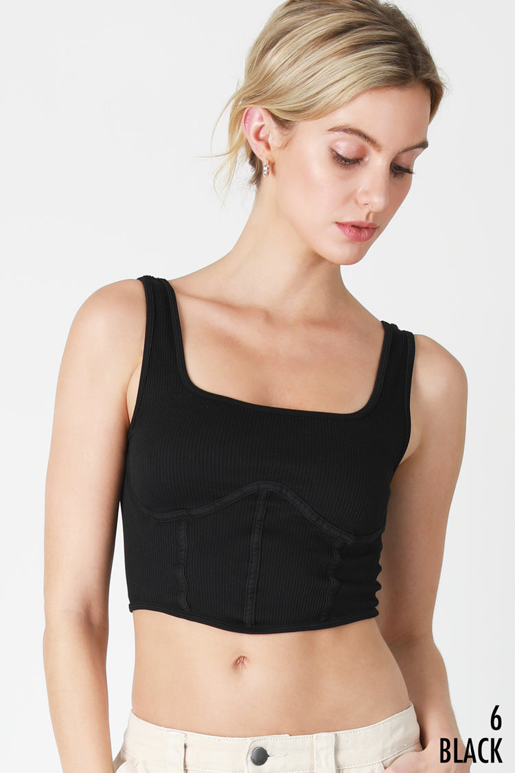 Corset Style Ribbed Crop Top | JQ Clothing Co.