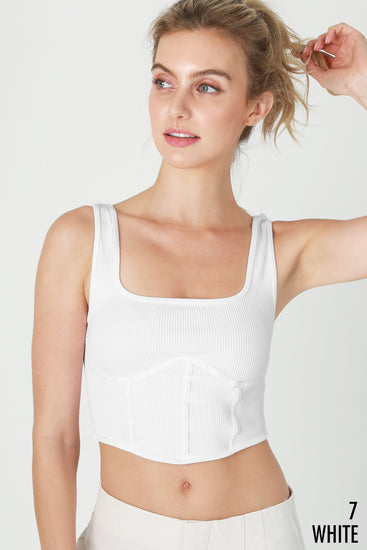 Corset Style Ribbed Crop Top | JQ Clothing Co.