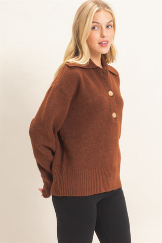 Button-Up Collared Sweater