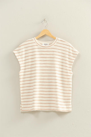 Striped Round Neck SS Top