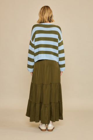 Striped Light Knit Pullover Sweater
