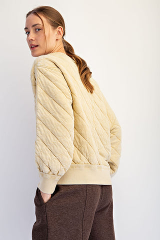 Dandelion Quilted Off Shoulder Pullover