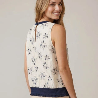 Floral Mini Ruffle Button Top