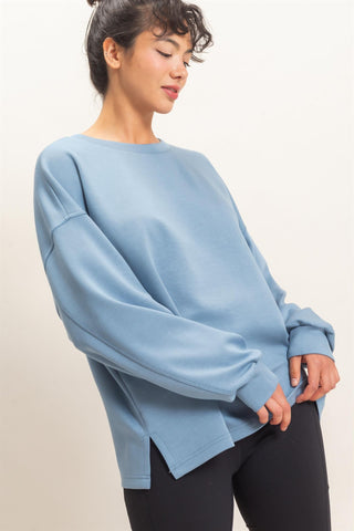 Oversized Crew Neck Long Sleeve Top