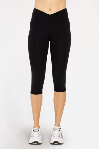 Venice Crossover Waist 90s Capri Leggings | JQ Clothing Co.