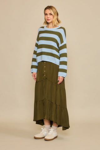Striped Light Knit Pullover Sweater