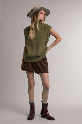 Suede Pull-On Shorts