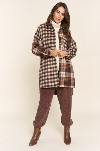 Multipattern Plaid Oversized Button Up | JQ Clothing Co.