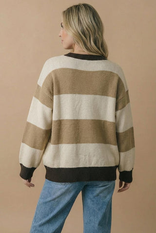 Round Neck Striped Sweater Top