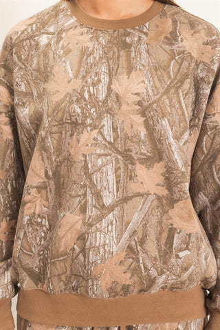 Tree Camouflage Crew Neck Sweatshirt