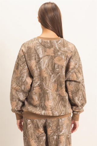 Tree Camouflage Crew Neck Sweatshirt