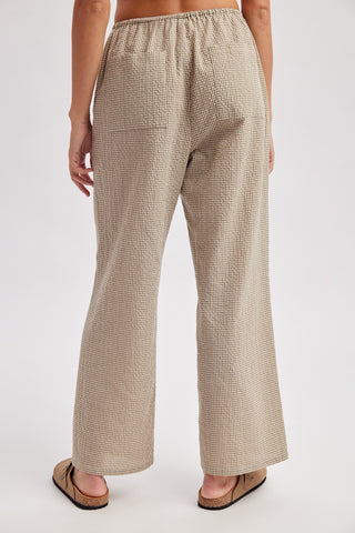 Mini Plaid Woven Drawstring Pants