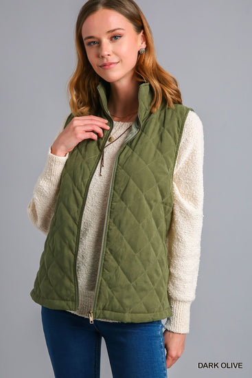 Puffer Quilted Olive Vest | JQ Clothing Co.