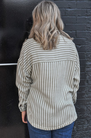 Absolutely Olive Stripe Button-Down