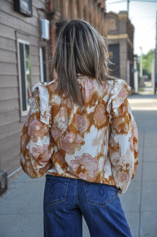 Abstract Floral Printed Blouse