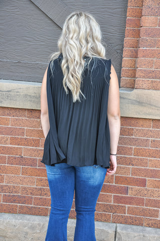 Accordion Pleated Boxy Top