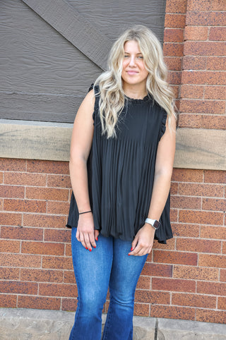 Accordion Pleated Boxy Top