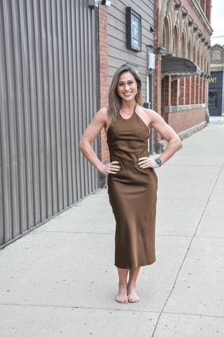 Afterglow Satin Halter Midi